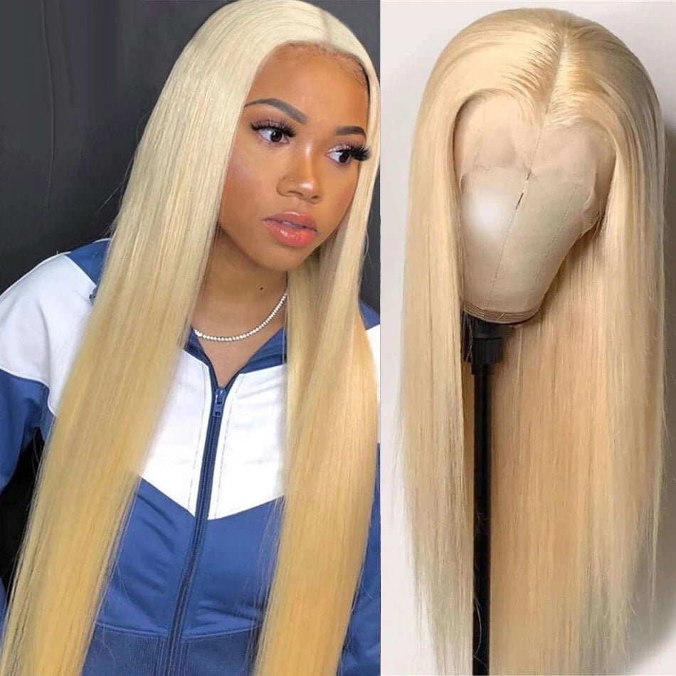 613 Blonde Bombshell: Straight Human Hair Lace Wig - KINTSUGI