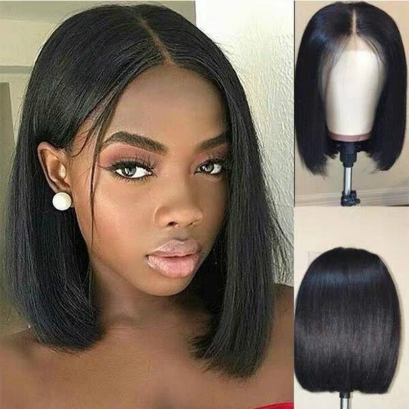 Sleek & Realistic High - Temperature Synthetic Straight Bob Wig - KINTSUGI