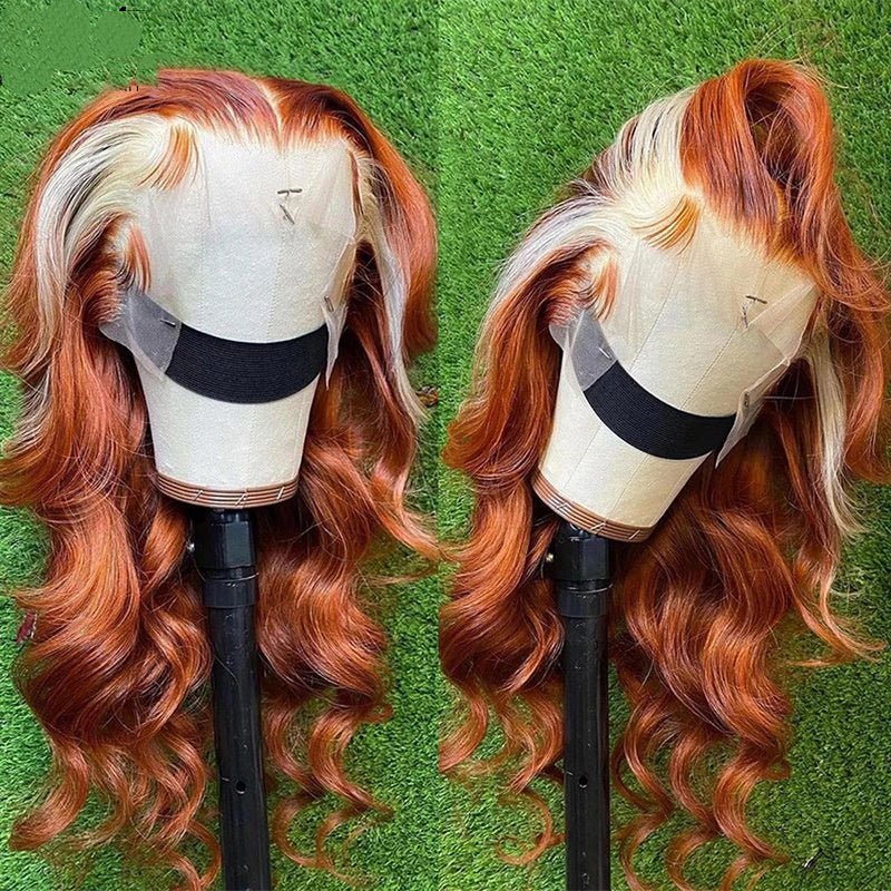 Ginger with Honey Blonde Highlight Real Human Hair Wig - KINTSUGI